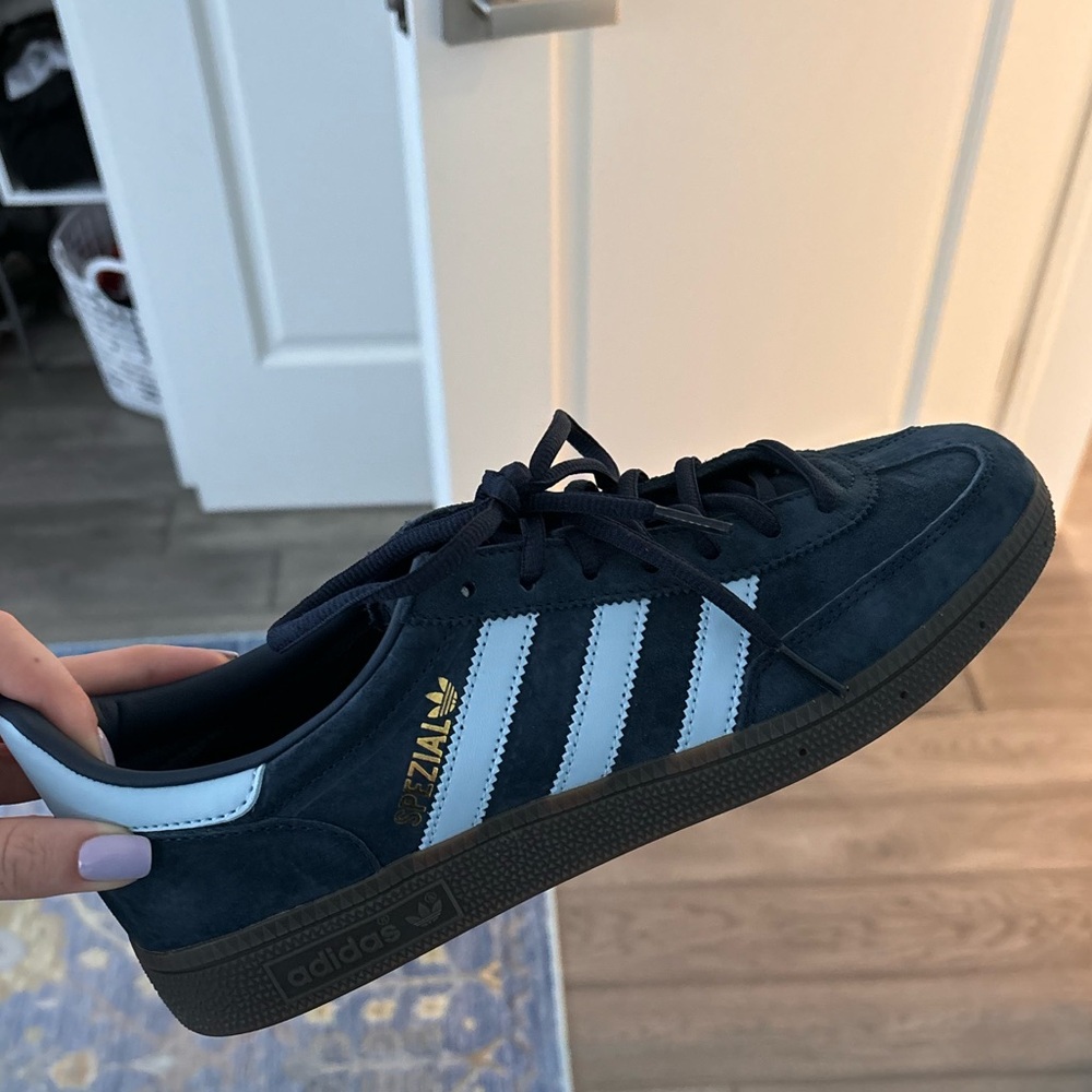 adidas Navy and White Suede Sneakers
